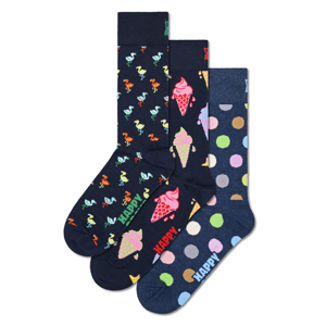 Happy Socks 3-Pack Navy Socks Gift Set
